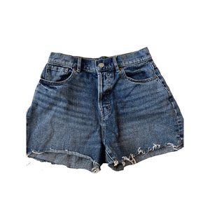 Pacsun Blue Jean Shorts Women's Size 26 Distressed High Rise Icon Short